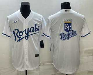 Mens Kansas City Royals Big Logo White Stitched MLB Cool Base Nike Jerseys